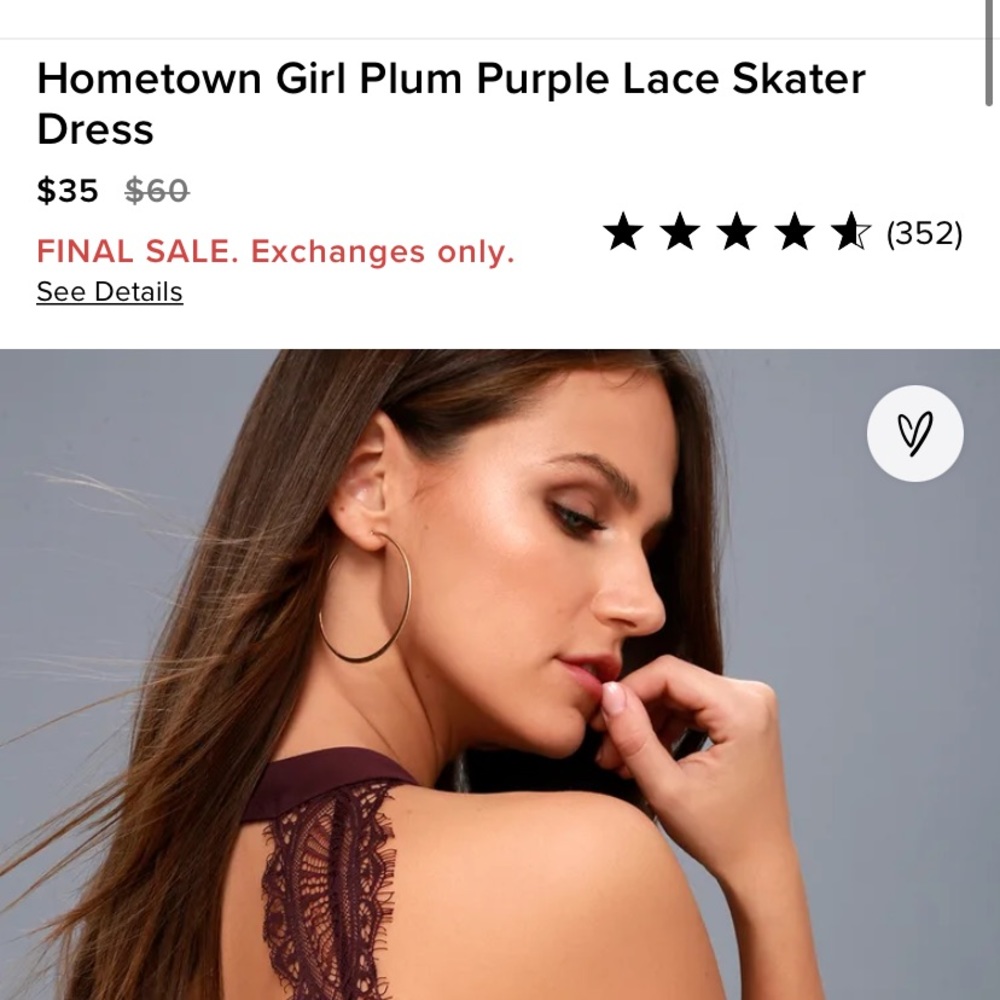 Lulus dress, purchased wrong size and cannot be returned. Never worn!